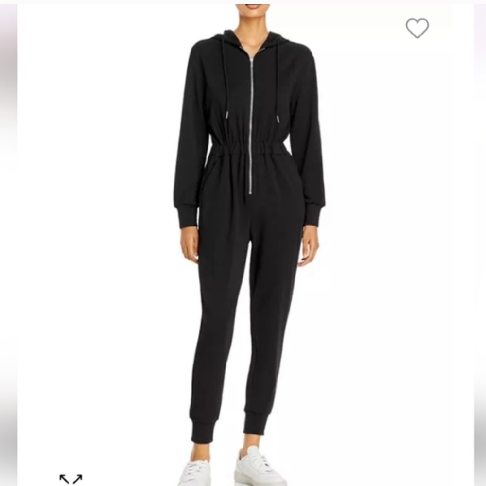 WeWoreWhat Charcoal Hooded Jumpsuit